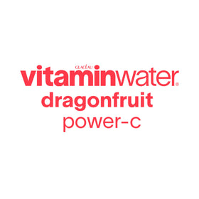 Vitaminwater Power-C Dragonfruit bottle side angle shows zero sugar refreshment.