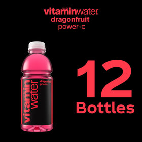 vitaminwater Power-C Dragonfruit cap close-up emphasizing convenient 20 oz size