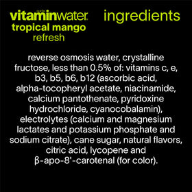 vitaminwater Refresh Tropical Mango travel-friendly bottle for commutes.