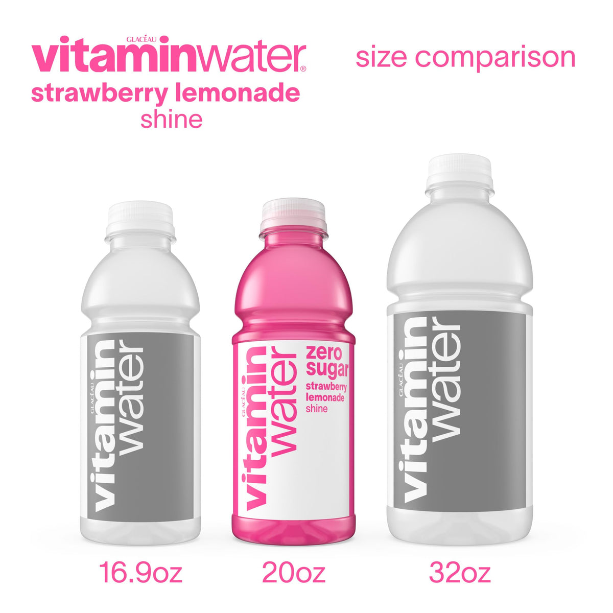 Vitaminwater Shine bottle label featuring biotin and vitamins for hair and skin