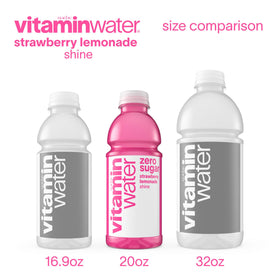Vitaminwater Shine bottle label featuring biotin and vitamins for hair and skin