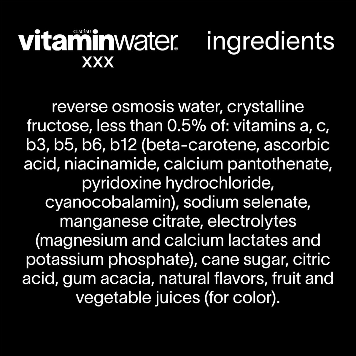 Vitaminwater XXX 12-pack in box highlighting value and convenient bulk purchase