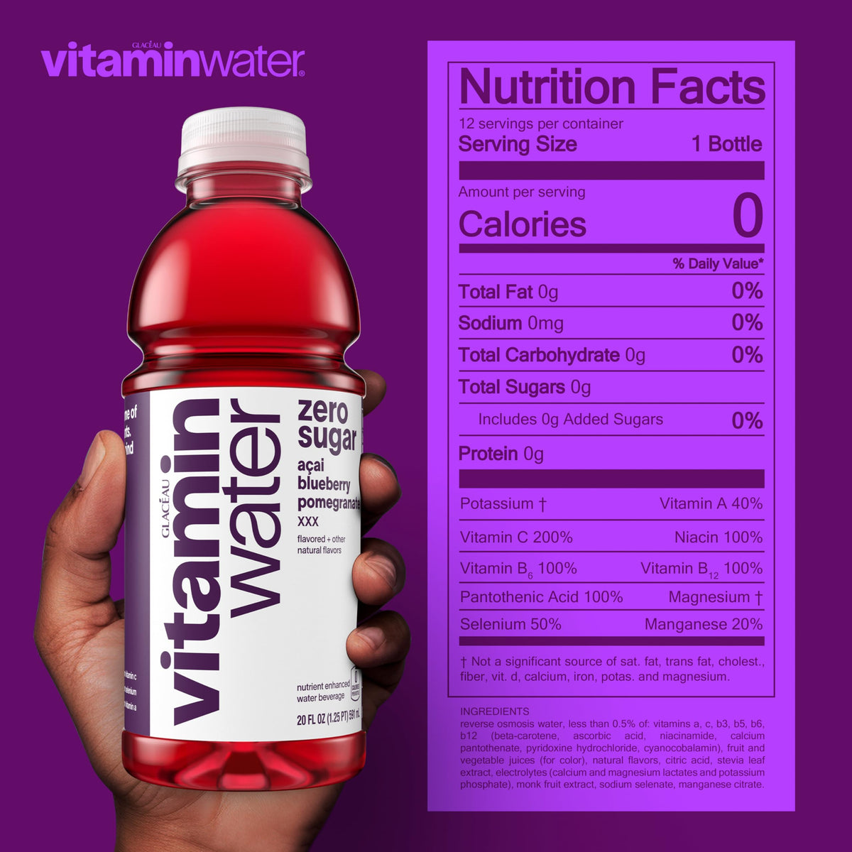Vitaminwater XXX bottle cap and bottle signaling portable hydration for on-the-go