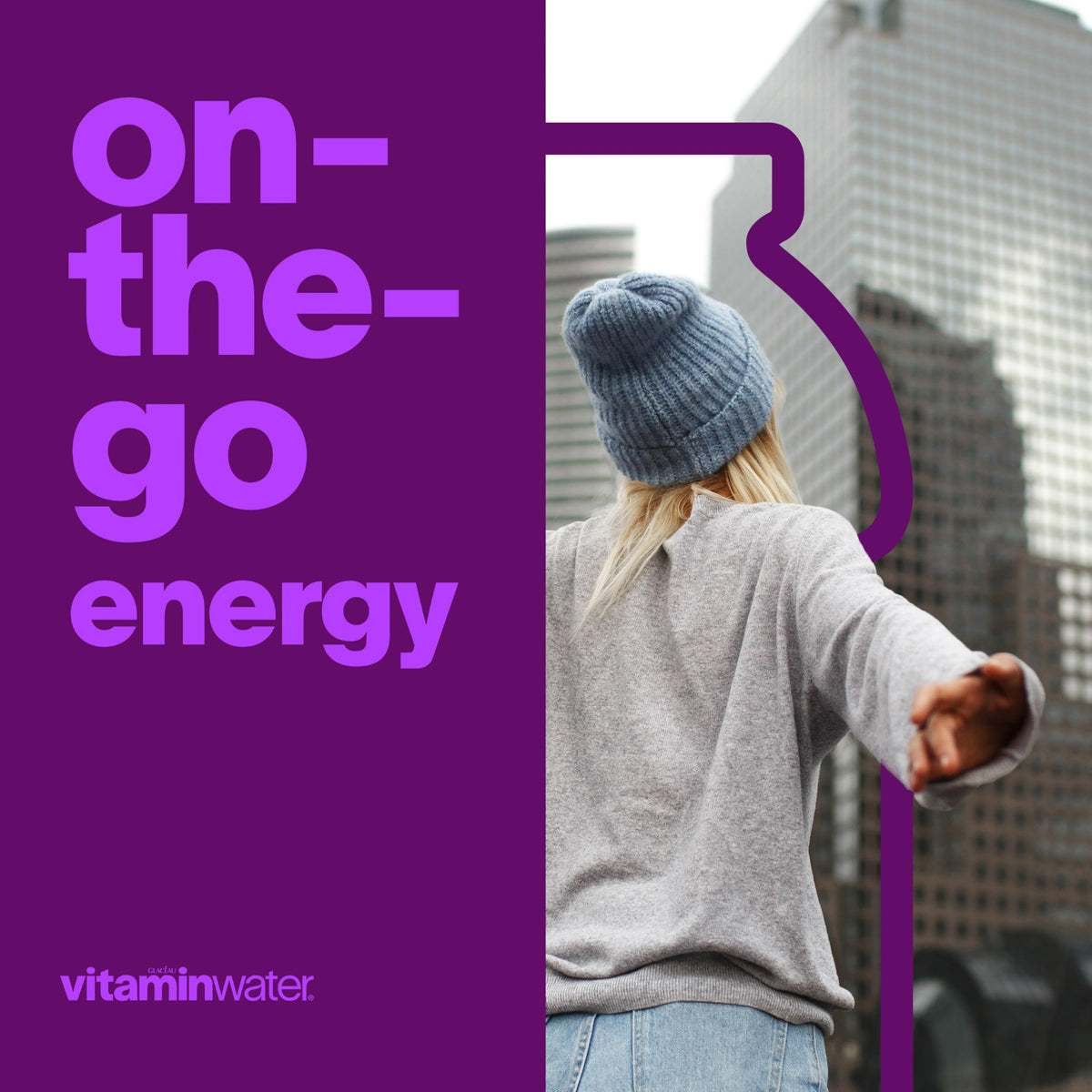Close-up of Vitaminwater XXX label highlighting antioxidants and vitamins