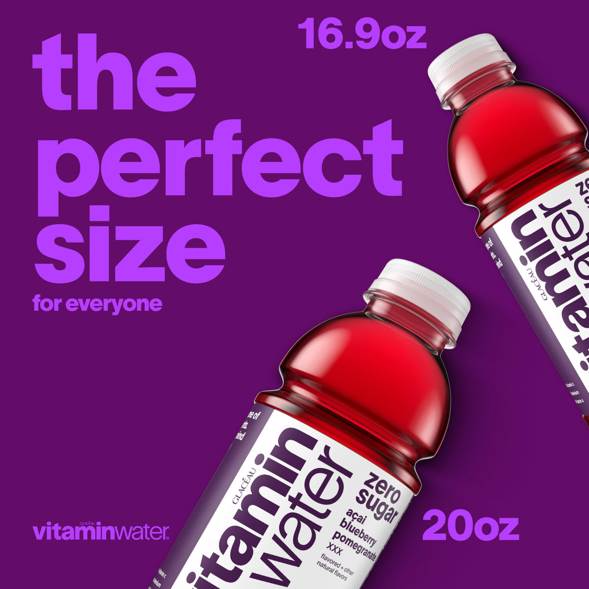 Vitaminwater XXX nutrition facts panel showing B vitamins and antioxidants