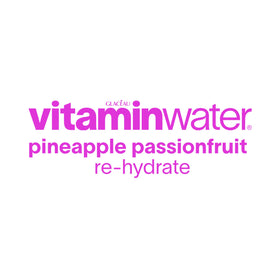 Vitaminwater Zero Sugar Pineapple Passionfruit poured with ice to showcase tropical refreshment