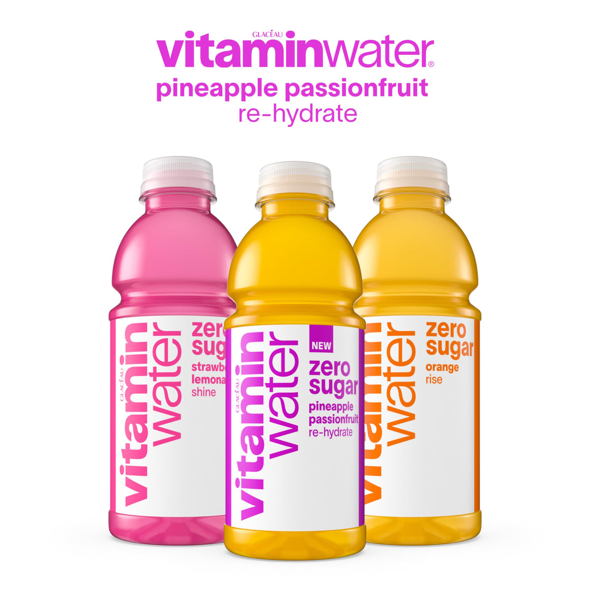 Display-ready Vitaminwater Zero Sugar Pineapple Passionfruit 12-pack