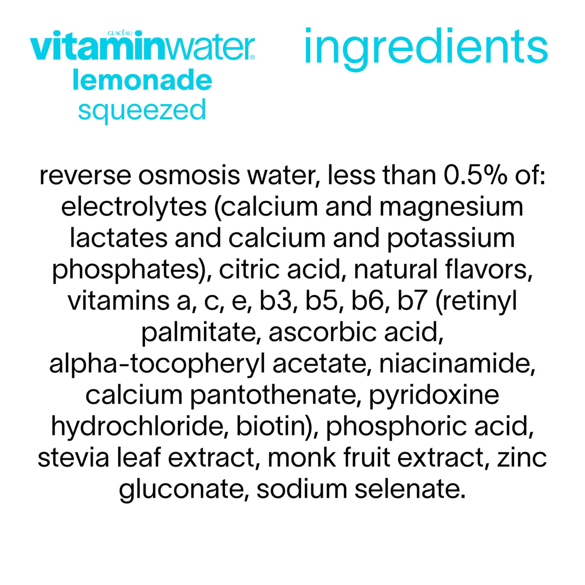 Bottle top closeup on Vitaminwater Zero Sugar Squeezed Lemonade
