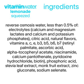 Bottle top closeup on Vitaminwater Zero Sugar Squeezed Lemonade