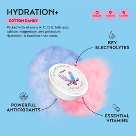Vitapod Hydra+ Cotton Candy pack showcases recyclable pods for eco-conscious hydration on the go.
