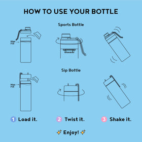 Vitapod Stainless Bottle Starter Kit highlights easy pod access for on-the-go nutrition.
