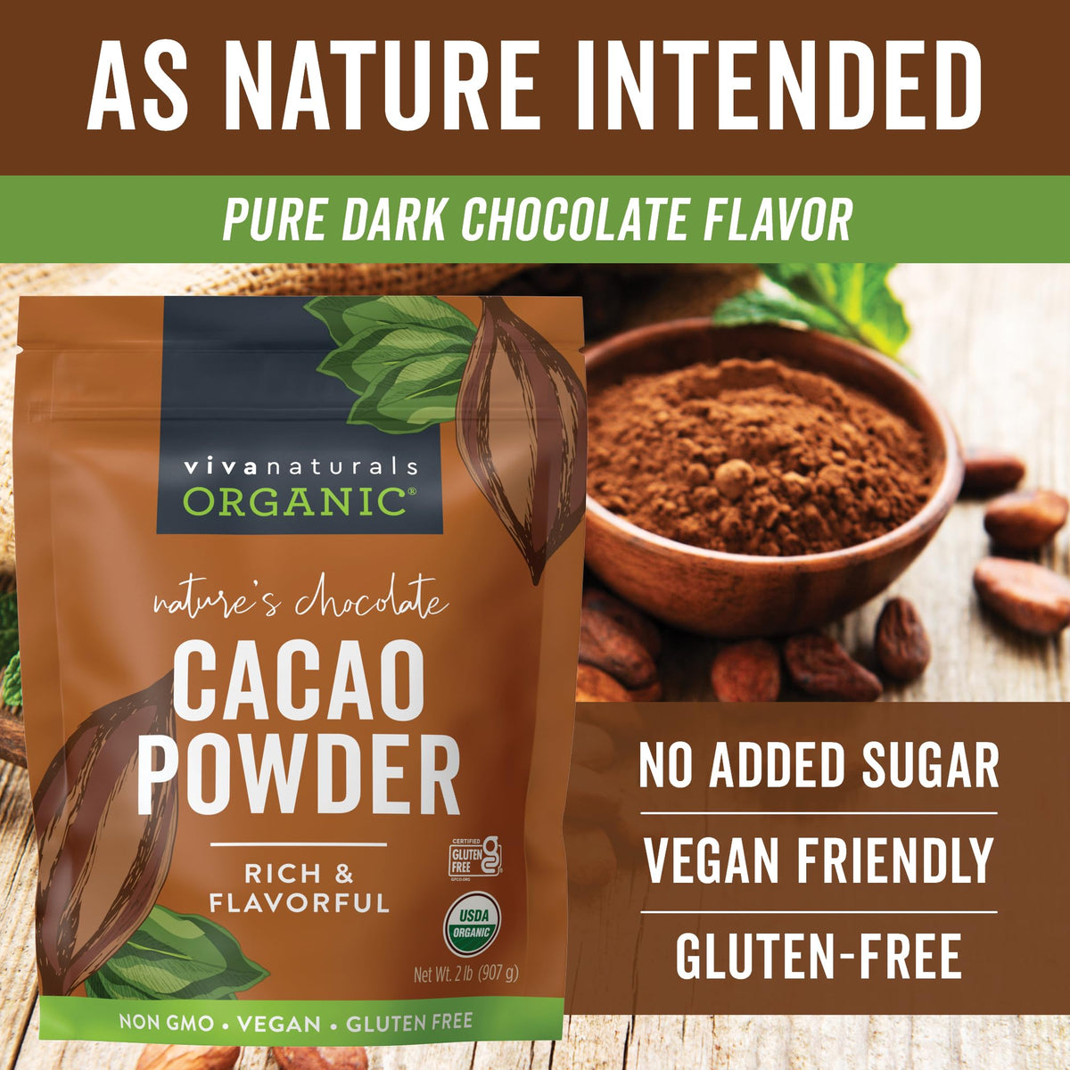 Cacao powder used in baking scenes with desserts