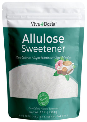 Viva Doria Allulose Sweetener bottle for zero-calorie coffee and tea.