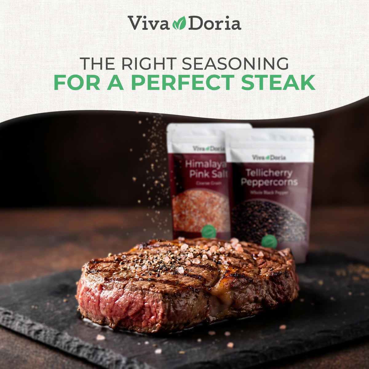 Viva Doria Himalayan pink salt coarse crystals ideal for seasoning.