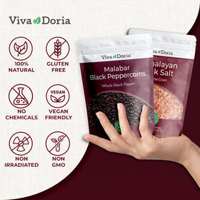 Viva Doria Himalayan pink salt coarse crystals add mineral color to dishes.