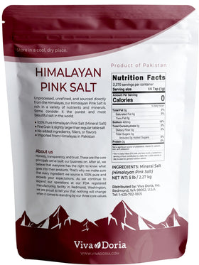 Viva Doria Himalayan Pink Salt color closeup shows natural pink hue and mineral-rich flavor potential.