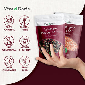 Viva Doria rainbow peppercorns in a bowl ready to season