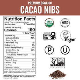 Viva Naturals cacao nibs used in vegan baking and snacks