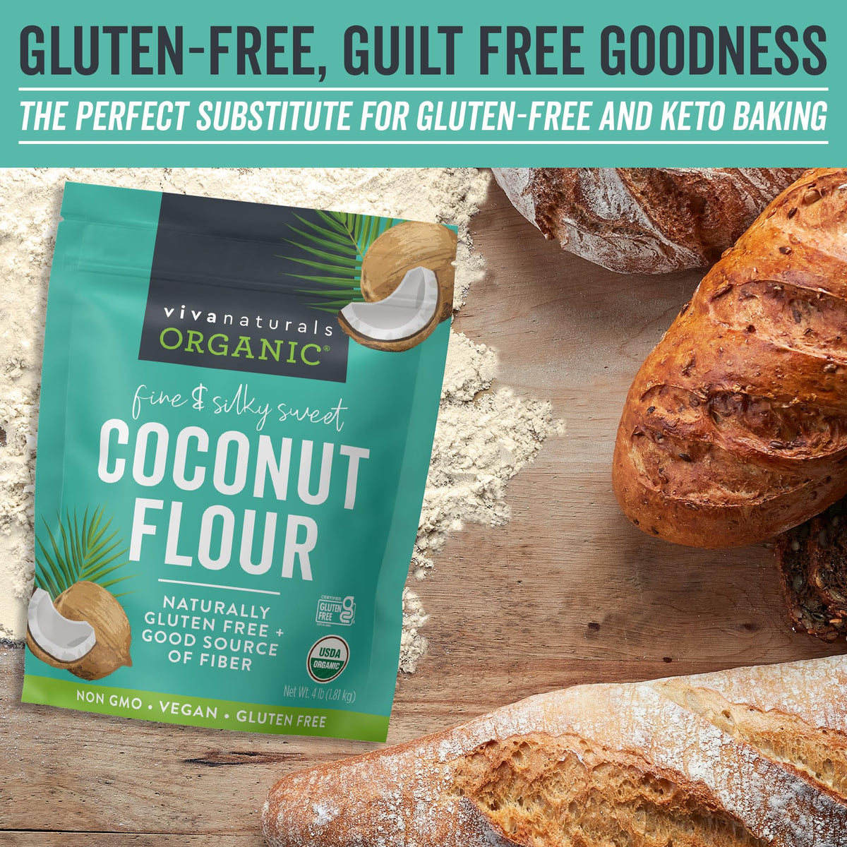 Measuring cup with Viva Naturals coconut flour