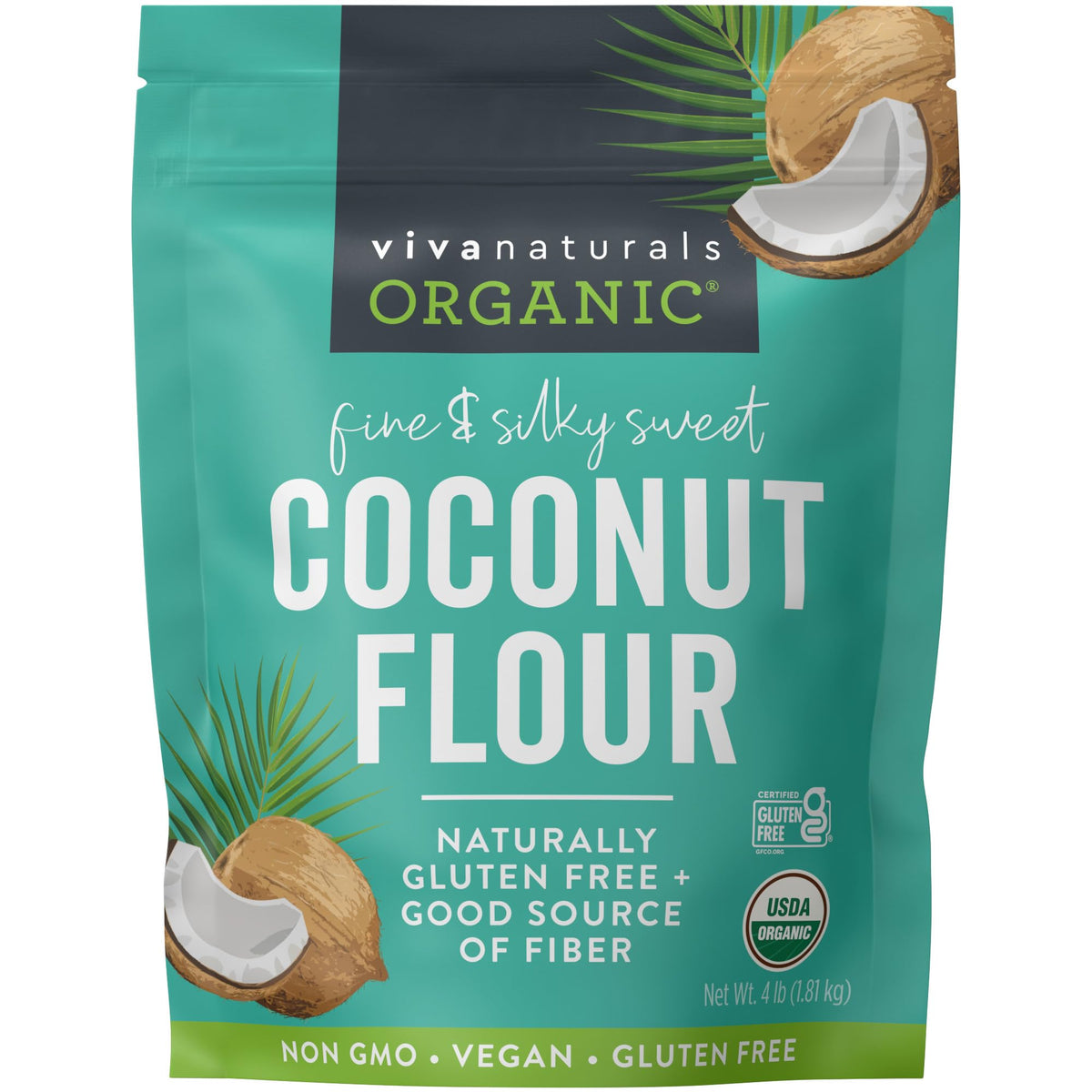 Viva Naturals coconut flour bag for gluten-free baking