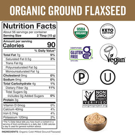 Viva Naturals organic flaxseed boosts fiber and omega-3 in meals.