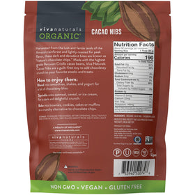 Viva Naturals Peruvian-origin cacao nibs in a rustic setting