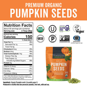 Viva Naturals pumpkin seeds as an iron source for balanced plant-based nutrition.