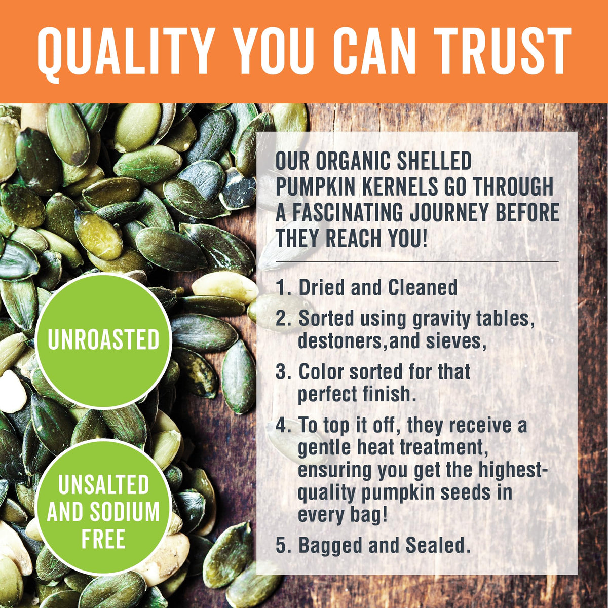Viva Naturals pumpkin seeds on a salad, adding texture and iron-friendly protein.