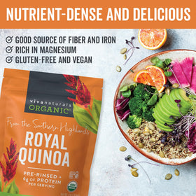 Viva Naturals quinoa in gluten-free pantry, perfect base for recipes.