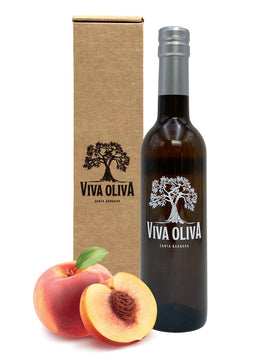 Viva Oliva Peach White Balsamic label highlights premium craftsmanship and flavor potential