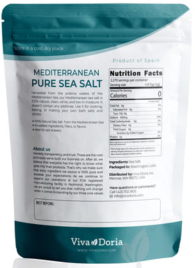 Viva Doria Mediterranean sea salt crystal close-up showing purity and minerals