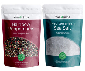 Viva Doria Rainbow Peppercorn Blend bottle for vibrant seasoning boosts