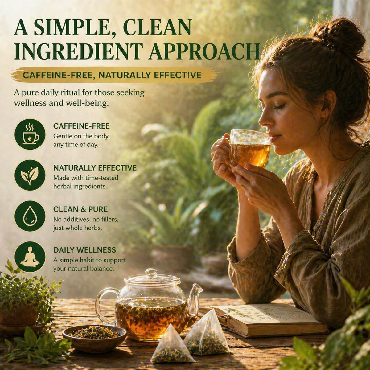 VivaMelhor hand-picked-sun-dried-herbs on tray highlighting natural drying method.