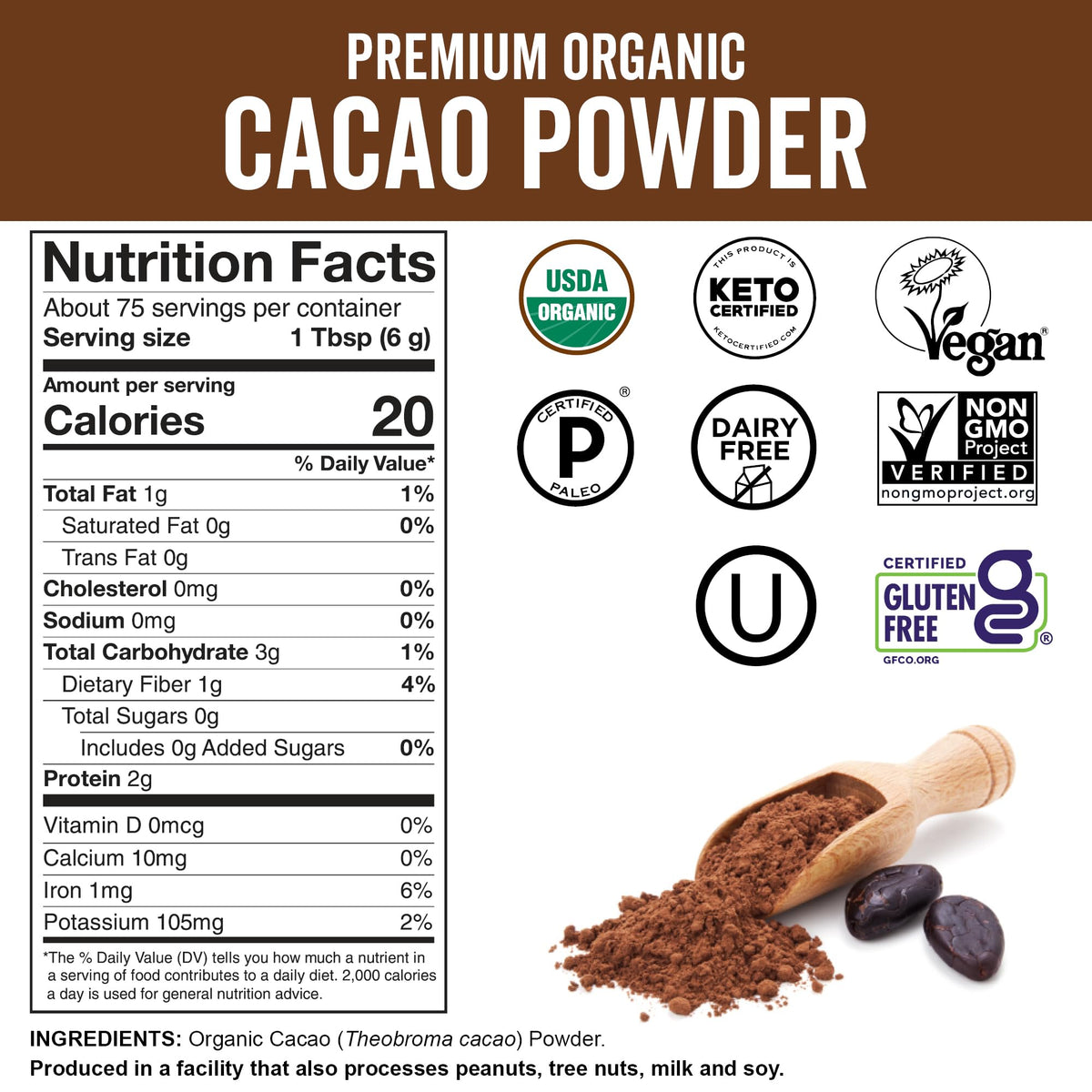 Viva Naturals cacao powder hot chocolate mug inviting warmth