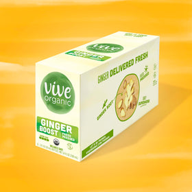 Vive Organic fresh-ginger Peruvian imagery for bold aroma