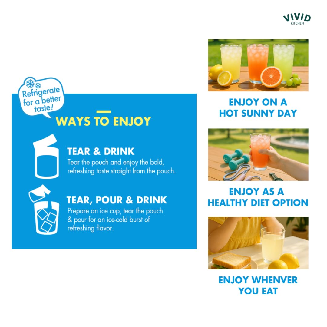 VIVID KITCHEN Grapefruit & Shine Muscat six-point-four-ounce pouch, portable hydration