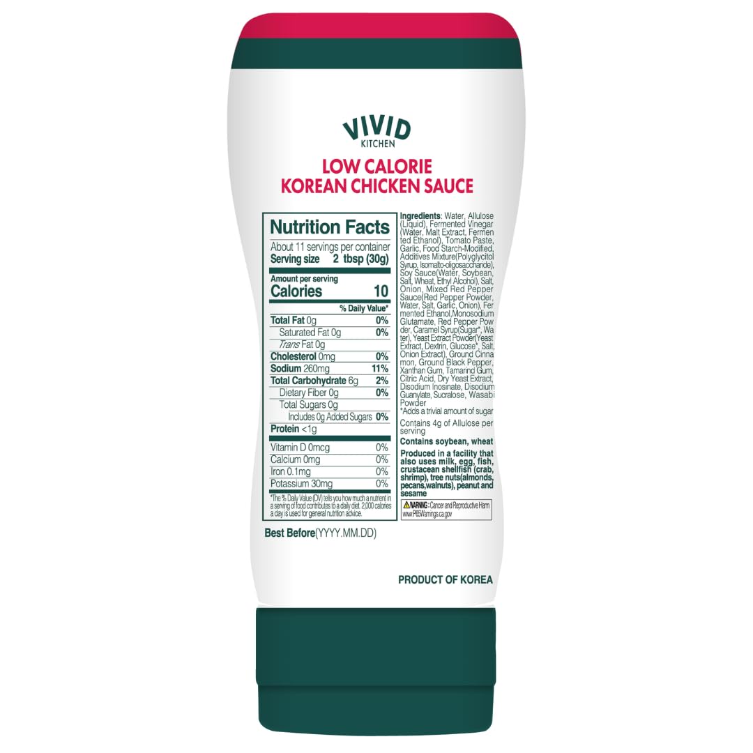 VIVID KITCHEN Korean Chicken Sauce bottle pour demonstrates mess-free drizzling and glaze