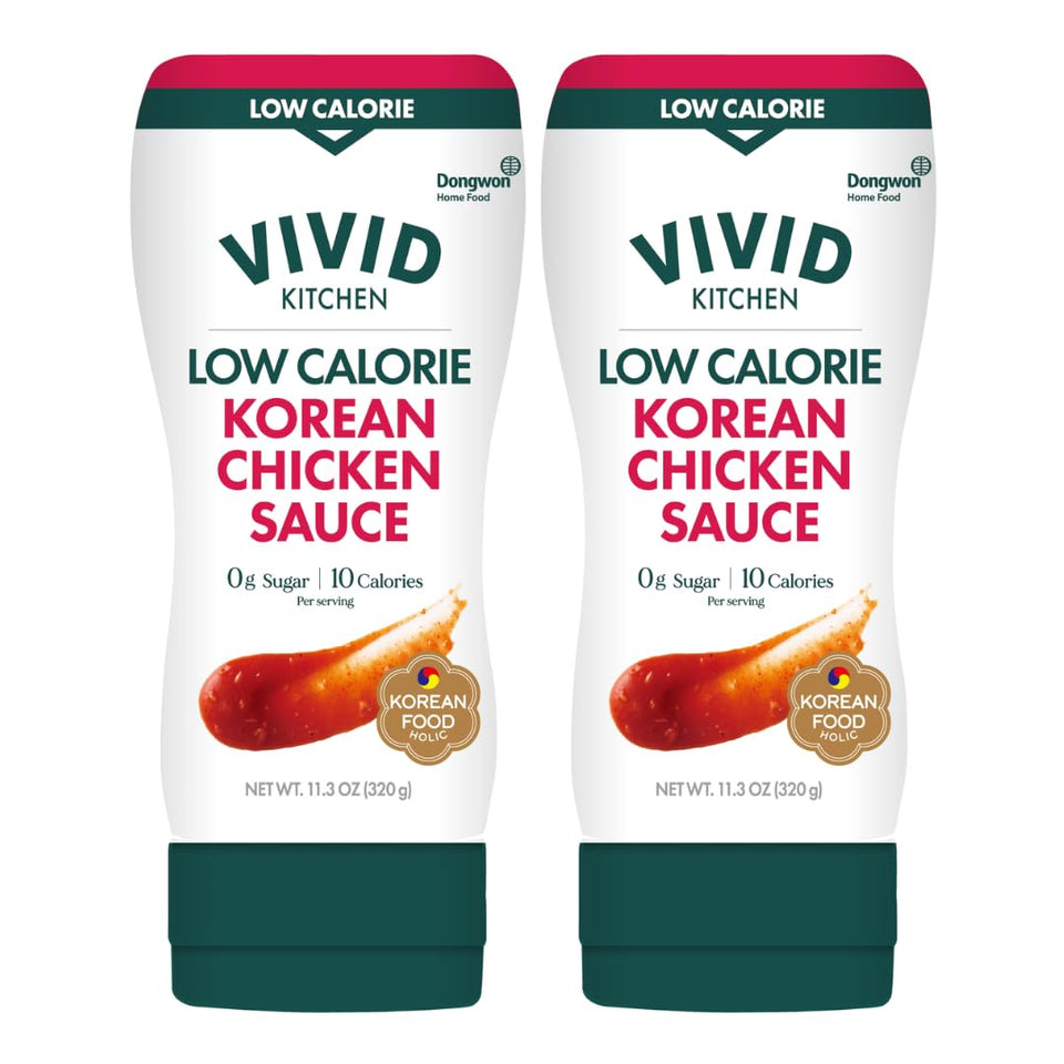 VIVID KITCHEN Korean Chicken Sauce bottle pour shows easy, flavorful marinade use