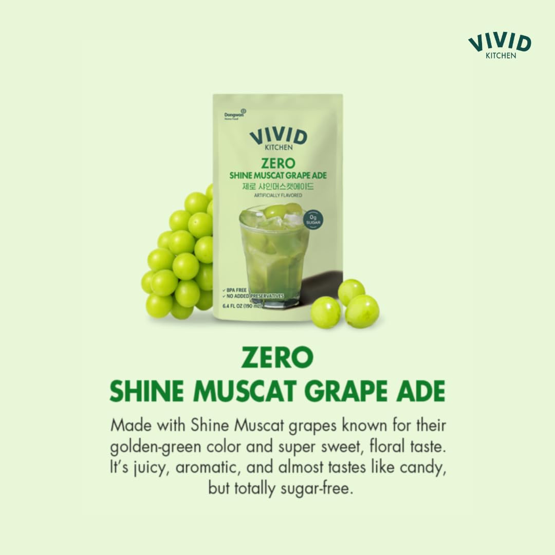 VIVID KITCHEN Shine Muscat packaging highlighting minimal ingredients