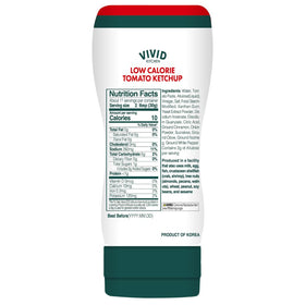 VIVID KITCHEN ketchup bottle being squeezed for easy, mess-free portions.