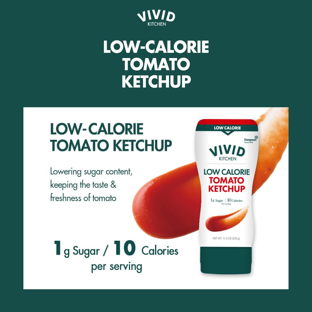 VIVID KITCHEN ketchup label close-up, showcasing allulose-sweetened formula.