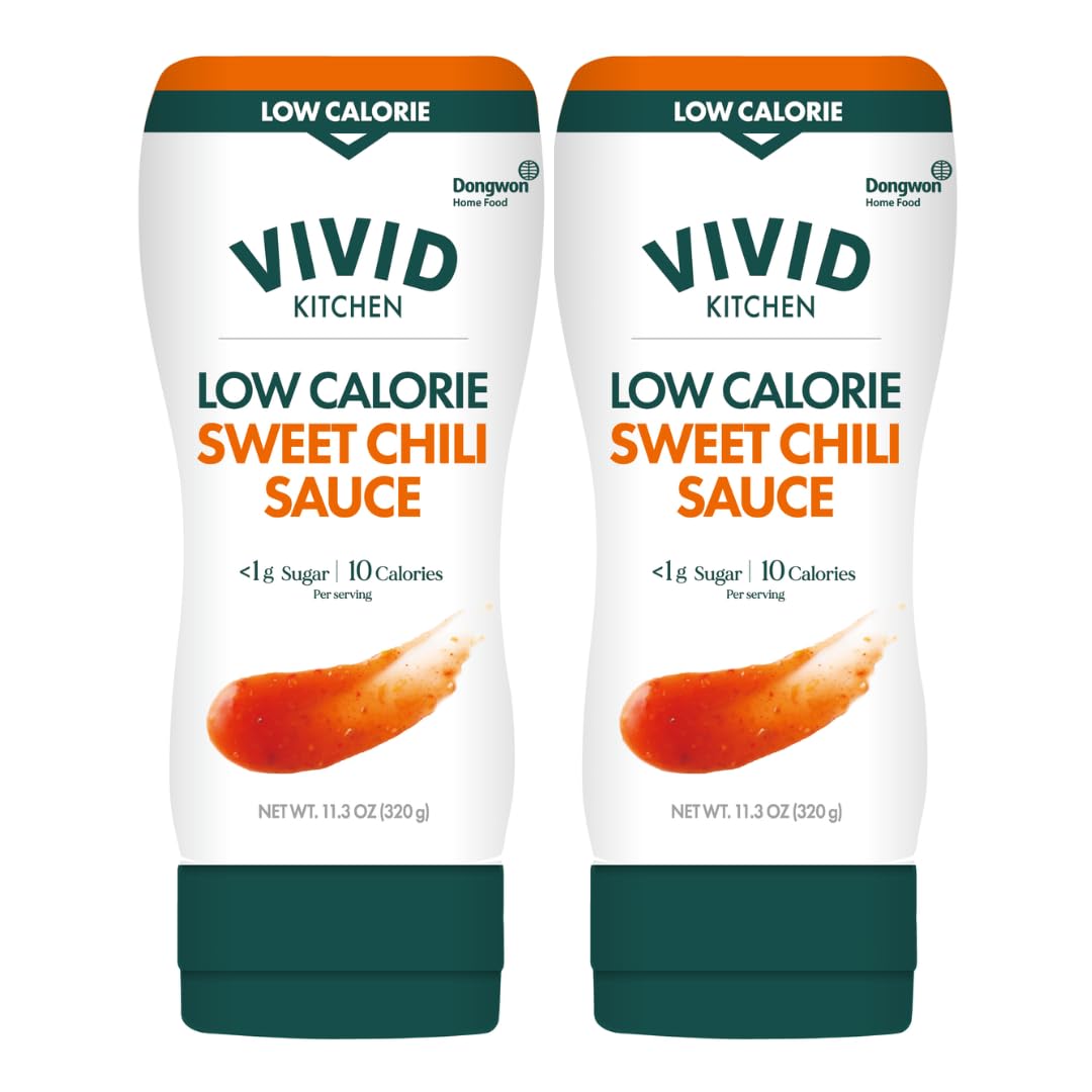 VIVID KITCHEN low-calorie sweet chili sauce bottle for dipping and glazing.