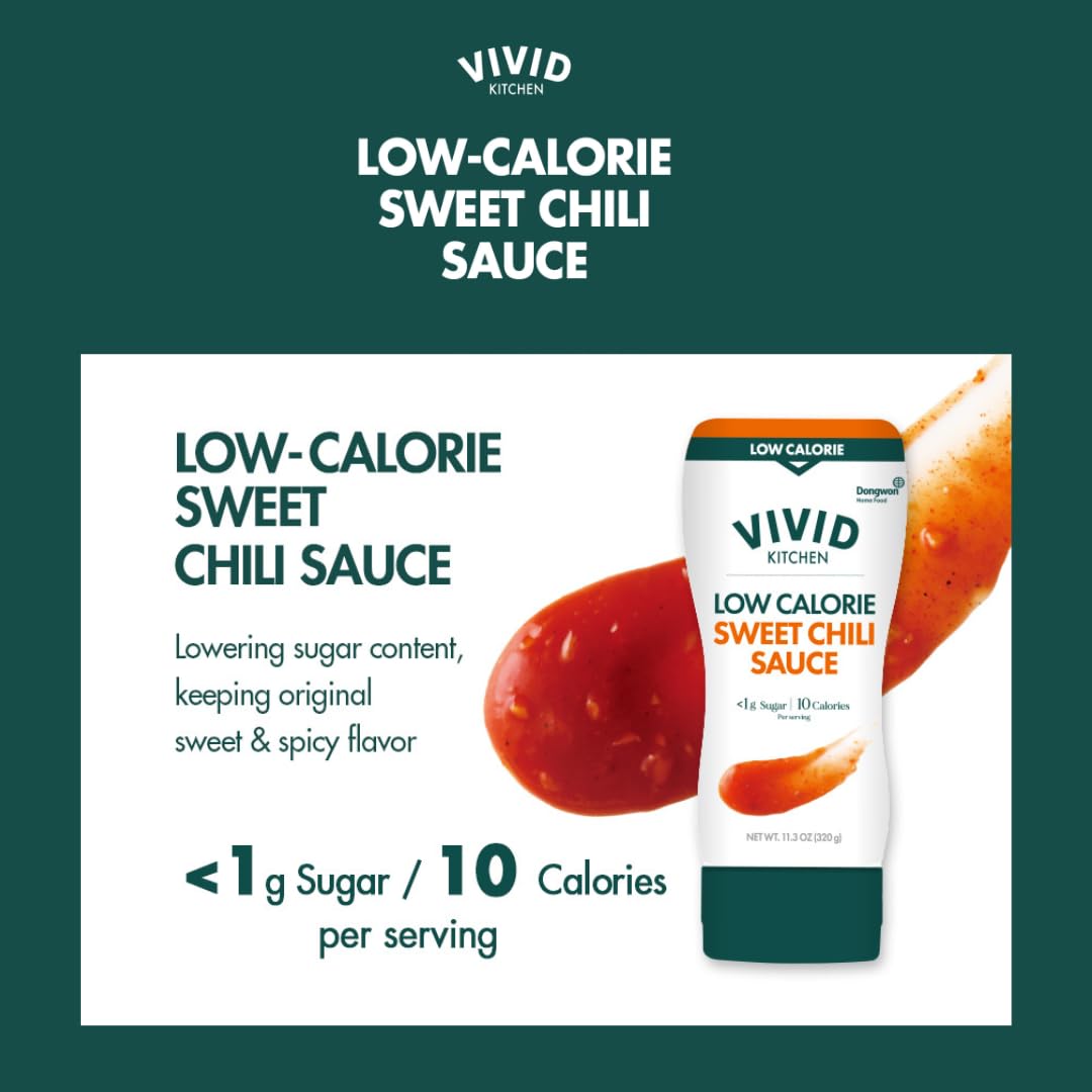 VIVID KITCHEN sweet chili sauce ready for dipping fresh vegetables.