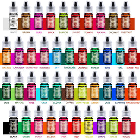 Vividye water-based food coloring set showing easy squeeze bottles for precise drops.