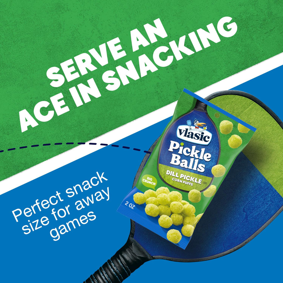 Open Vlasic Pickle Balls bag showing airy puff texture for light bites.