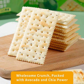 V-LOONG No Added Sugar Crackers close-up, ideal for light snacking.