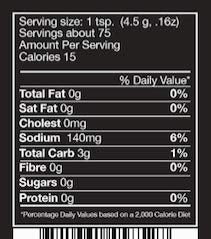 Vogue Cuisine ingredients labeled non-GMO, signaling clean, versatile seasoning