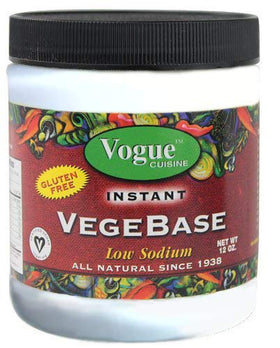 Vogue Cuisine VegeBase jar front showing a versatile, plant-based base.