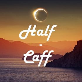 Volcanica Half Caff coffee bag label Swiss Water decaf and flavor promise