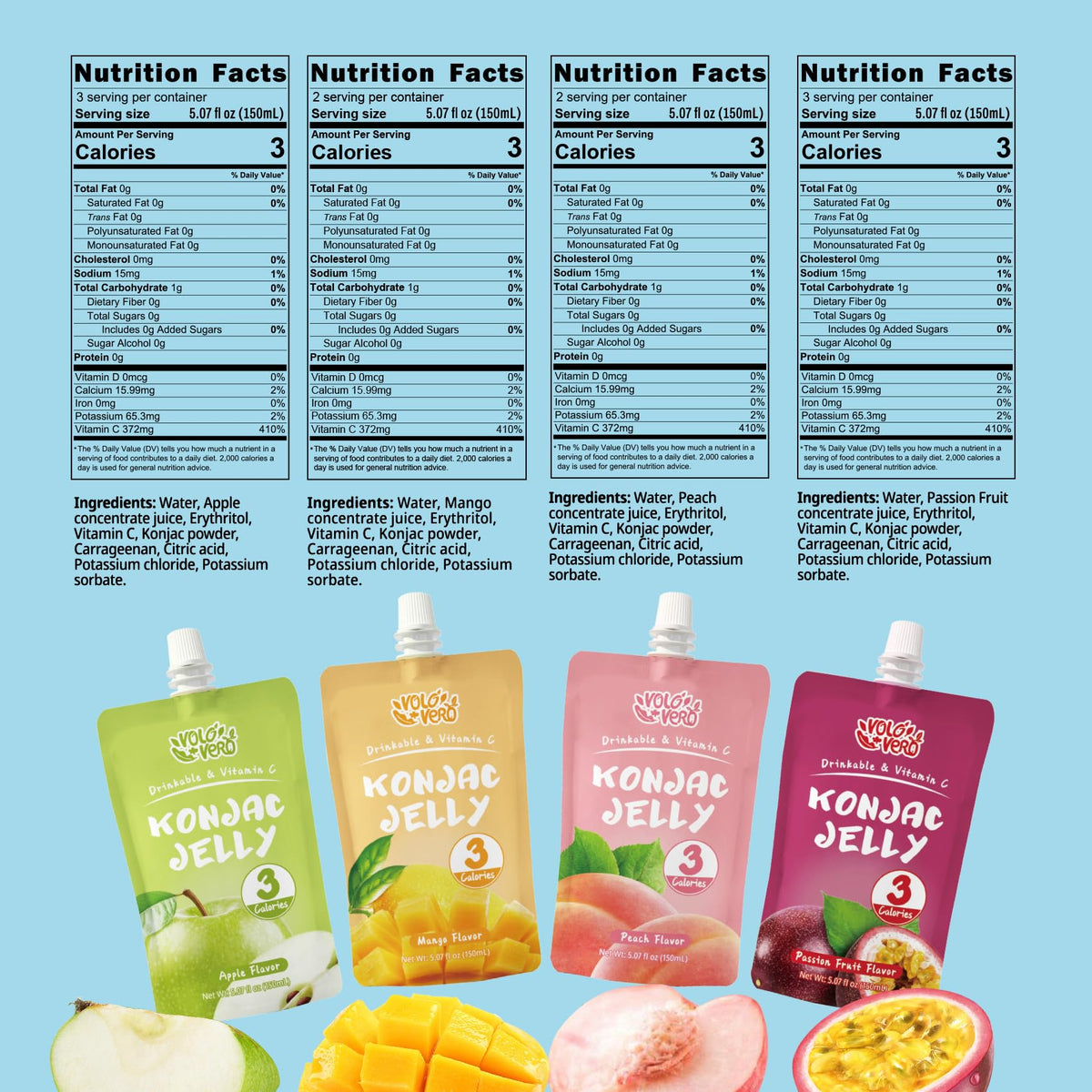 VOLO VERO Peach pouch—keto-friendly, zero-sugar fruity treat on the move.